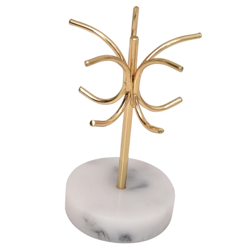 

Marbling Resin Retro Nordic Jewelry Organizer Rack Display Earring Stand Vintage Room Counter Showcase Jewelry Packaging