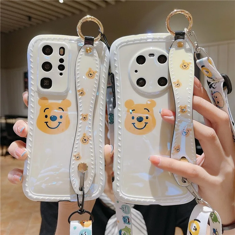 

Disney Winnie the Pooh Cute Mobile phone case with stand Lanyard for iPhone 7/8 plus x/xs xr xsmax 11 pro max 12pro max 12mini