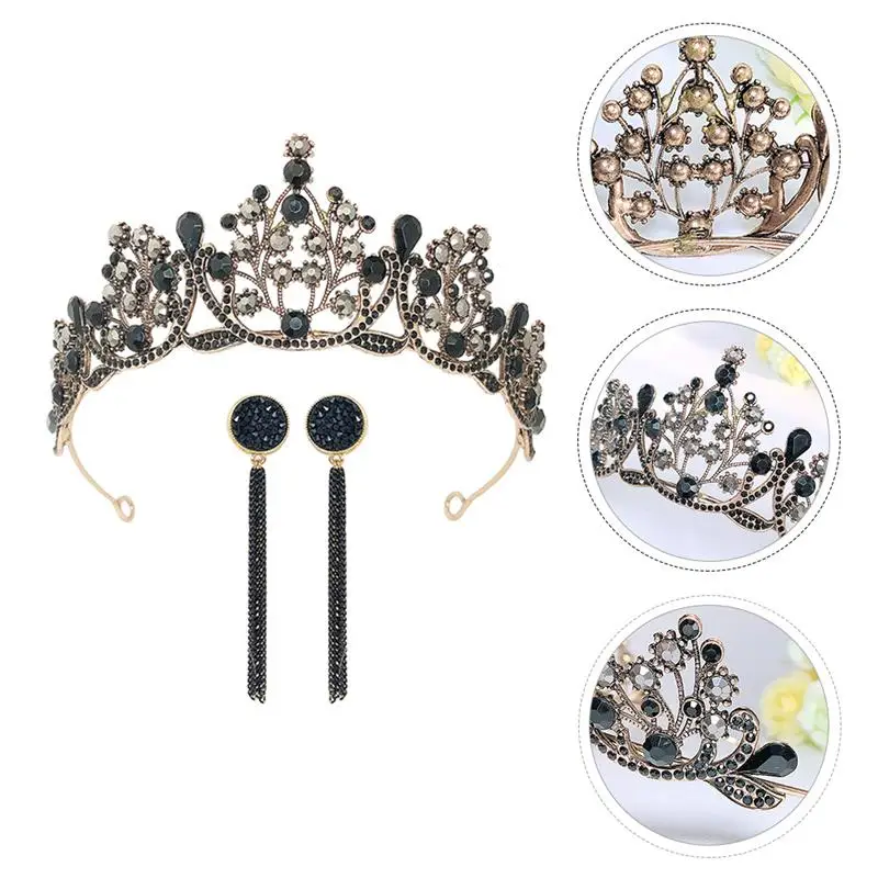 

1 Set Elegant Charming Eye-catching Chic Wedding Tiara Set Party Headdress for Women