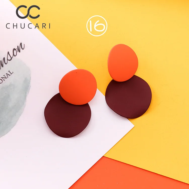 Очаровательные акриловые серьги CHUCARI желтые с фруктами и цветами клубника киви