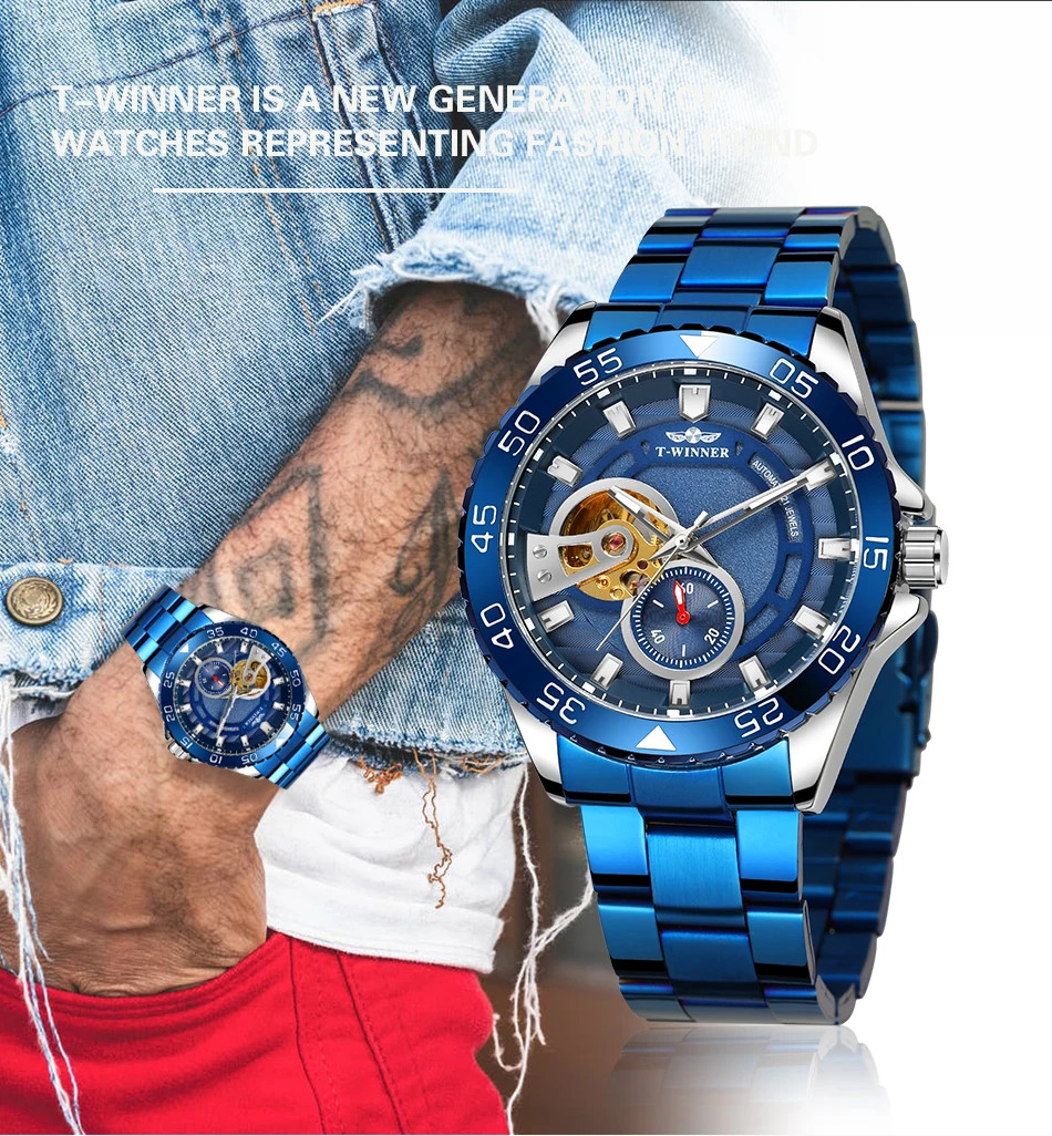 

Часы мужские, механические, с подсветкой, многоцветные