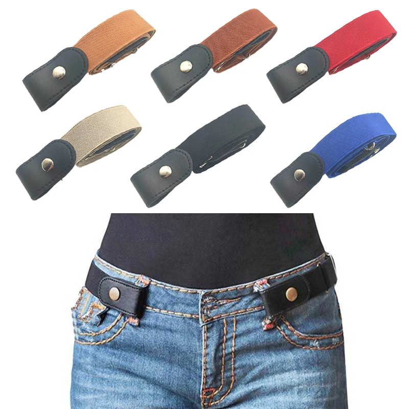 

Buckle-Free Belt For Jean Pants Dresses No Buckle Stretch Elastic Waist Belt For Women Men Waist Straps DropShipping