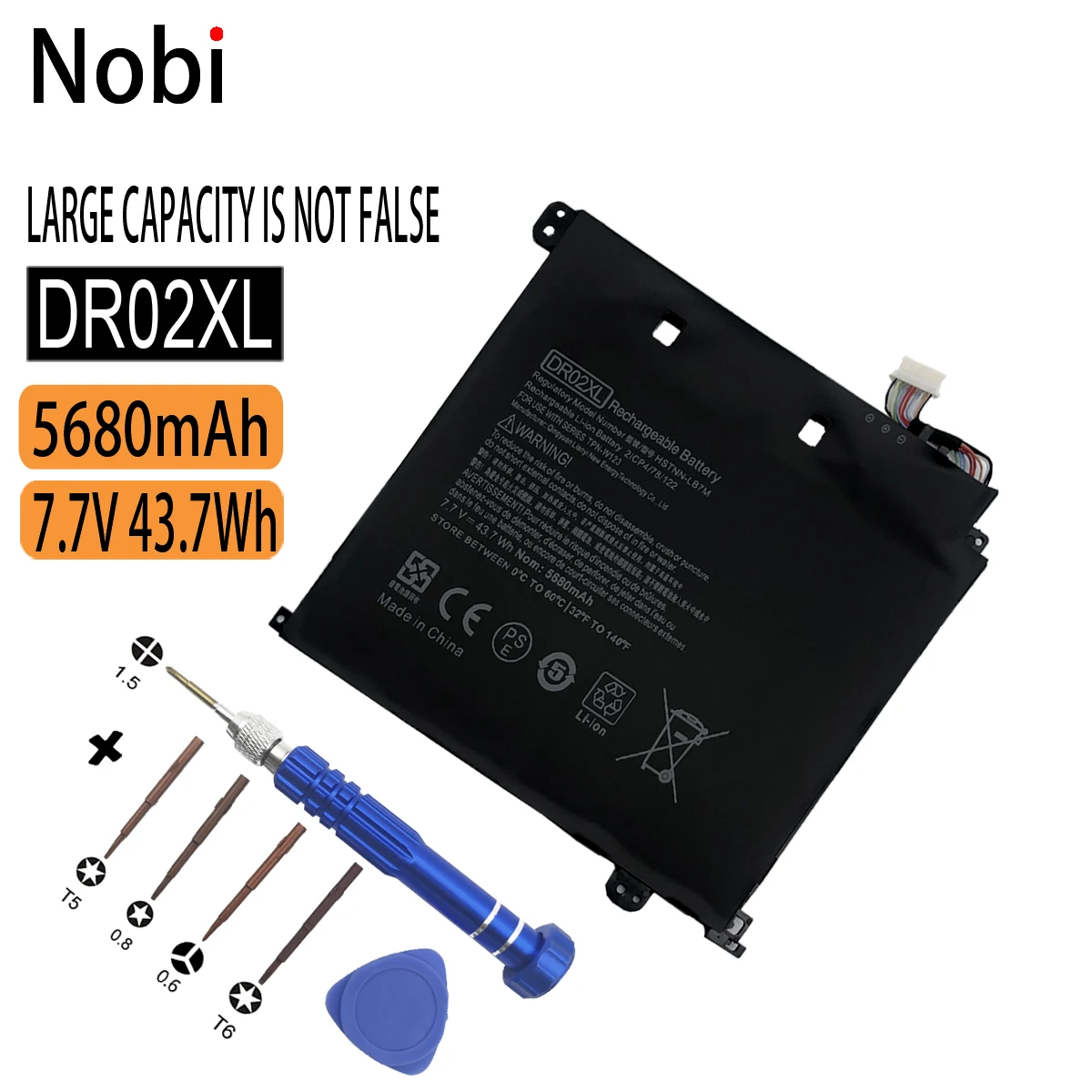 

Nobi 7,7 V 43.7Wh DR02XL Аккумулятор для ноутбука HP Chromebook 11 G5 X9U05UT HSTNN-LB7M 859027-1C1 859027-121 859027-421