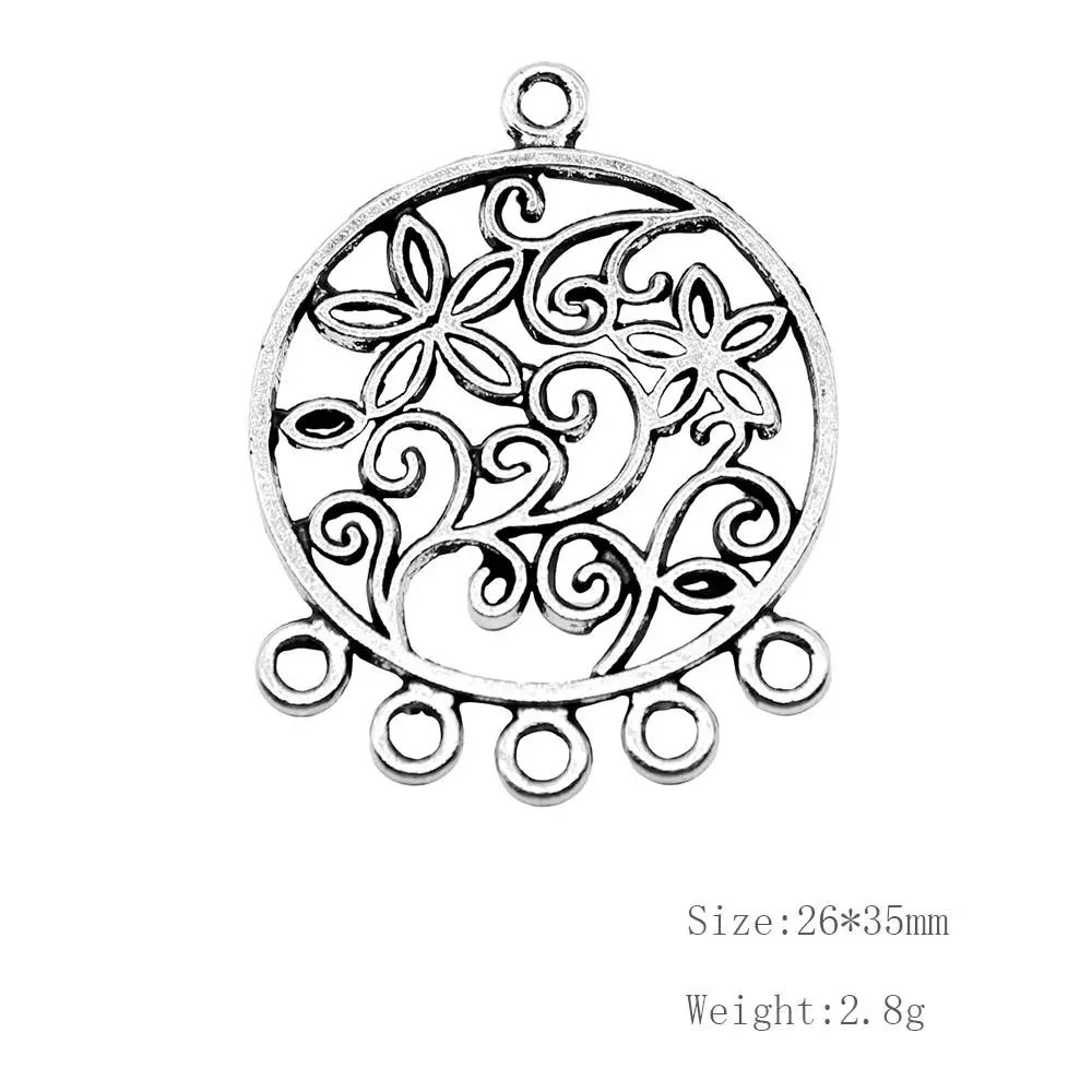 

Malzahar 10 Pieces Round Flower Earring Connector Jewelry Findings Components Diy Jewelry Making Accessories