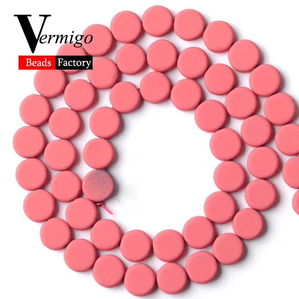 Натуральный розовый красный нано-каучук гематит Круглые бусины для изготовления