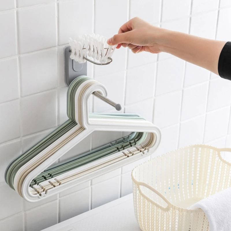 

Настенная вешалка для одежды без отверстий, вешалка для хранения, самоклеящаяся двухслойная вешалка для полотенец, держатель, зажим, органа...