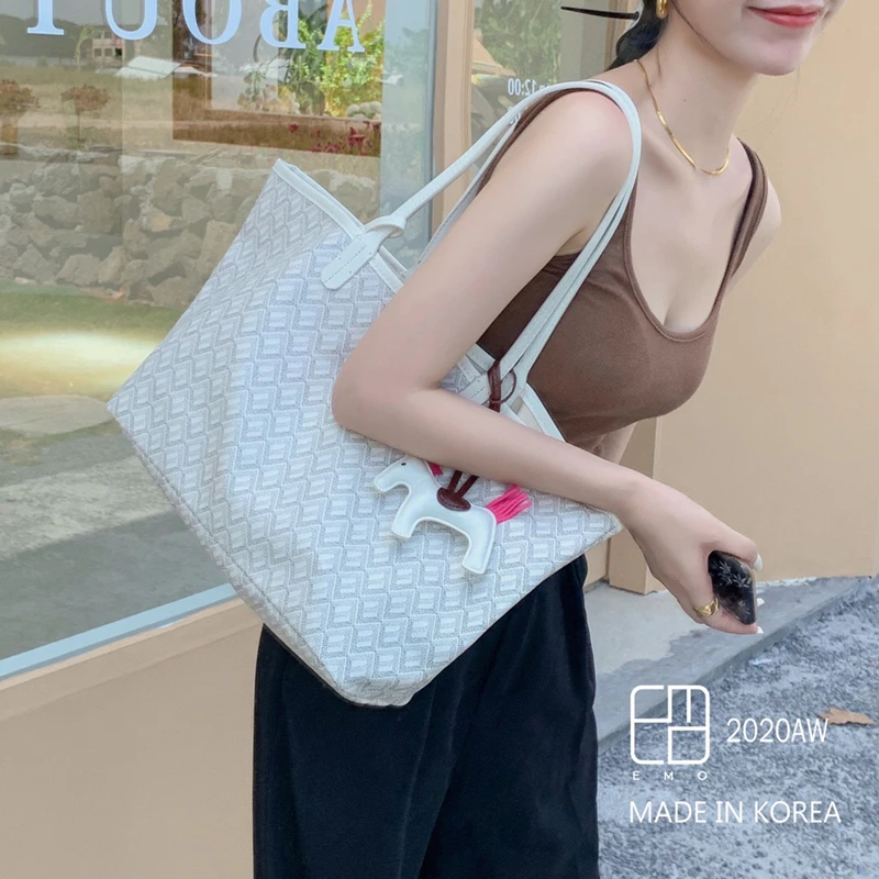 

Genuine Leather Dog Teeth Bag for Women 2021 New Simple Vegetable Basket Bag Ladies Composite Handbags Shopping Tote luis vuiton