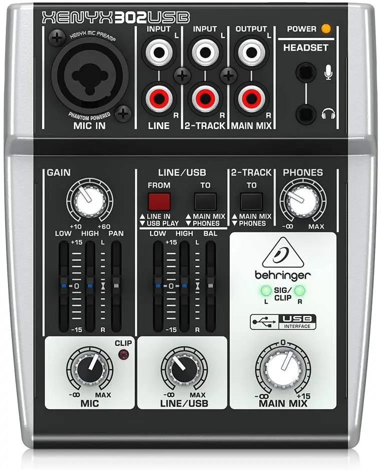 Микшер Behringer Xenyx 302USB звуковой микшерный пульт микшер премиум класса с 5 входами USB