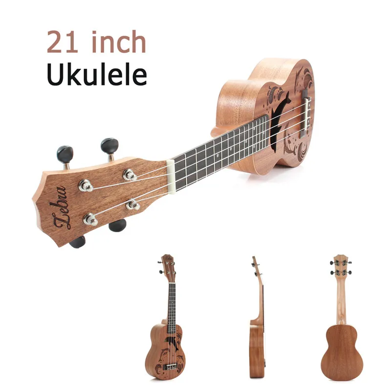 Zebra 2" Мини Sapele Дельфин узор укулеле палисандр гриф 4 струны гитары ra для музыкальных инструментов начинающих