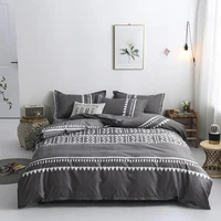 nordic leaf duvet cover 220x240 king size simple bedding set striped couple bed quilt bed sheet pillowcase single double queen