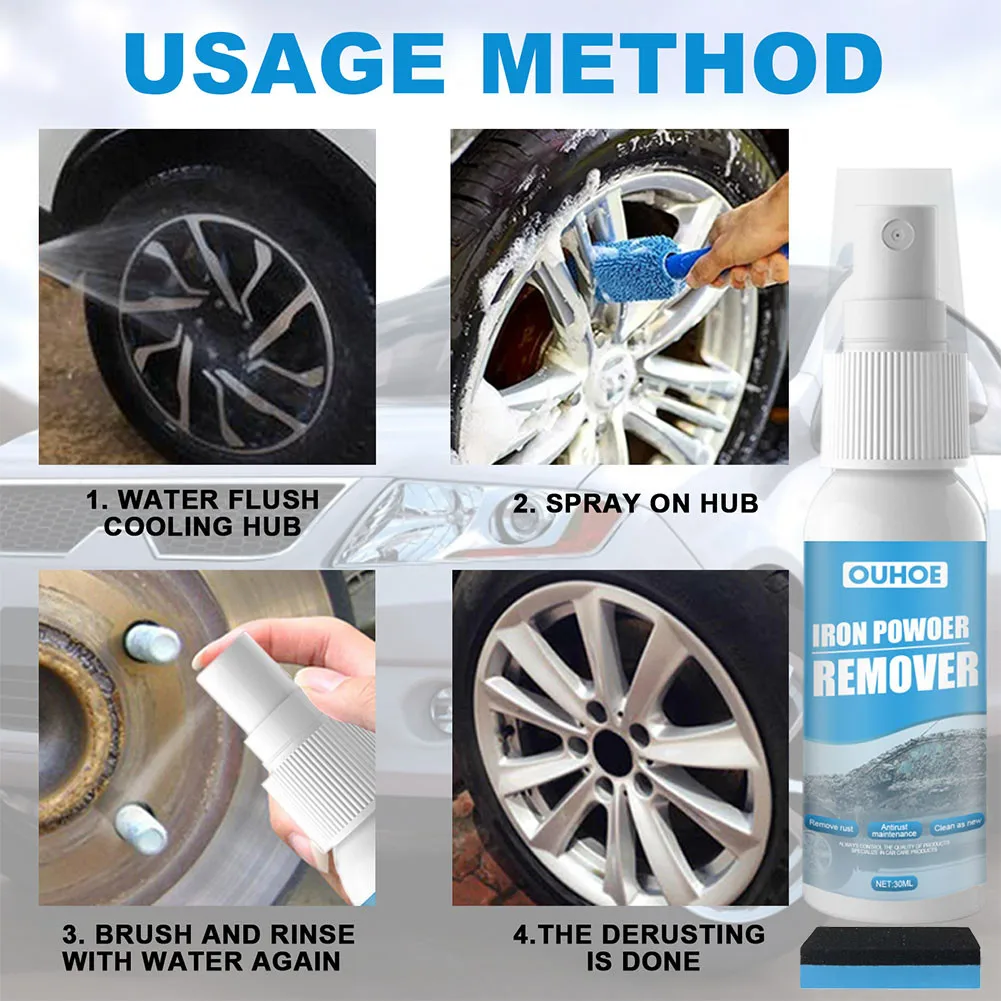 

30ml Rust Remover + Sponge 2PCS/1 Set Caring Cleaning Derusting Cleaner Tool