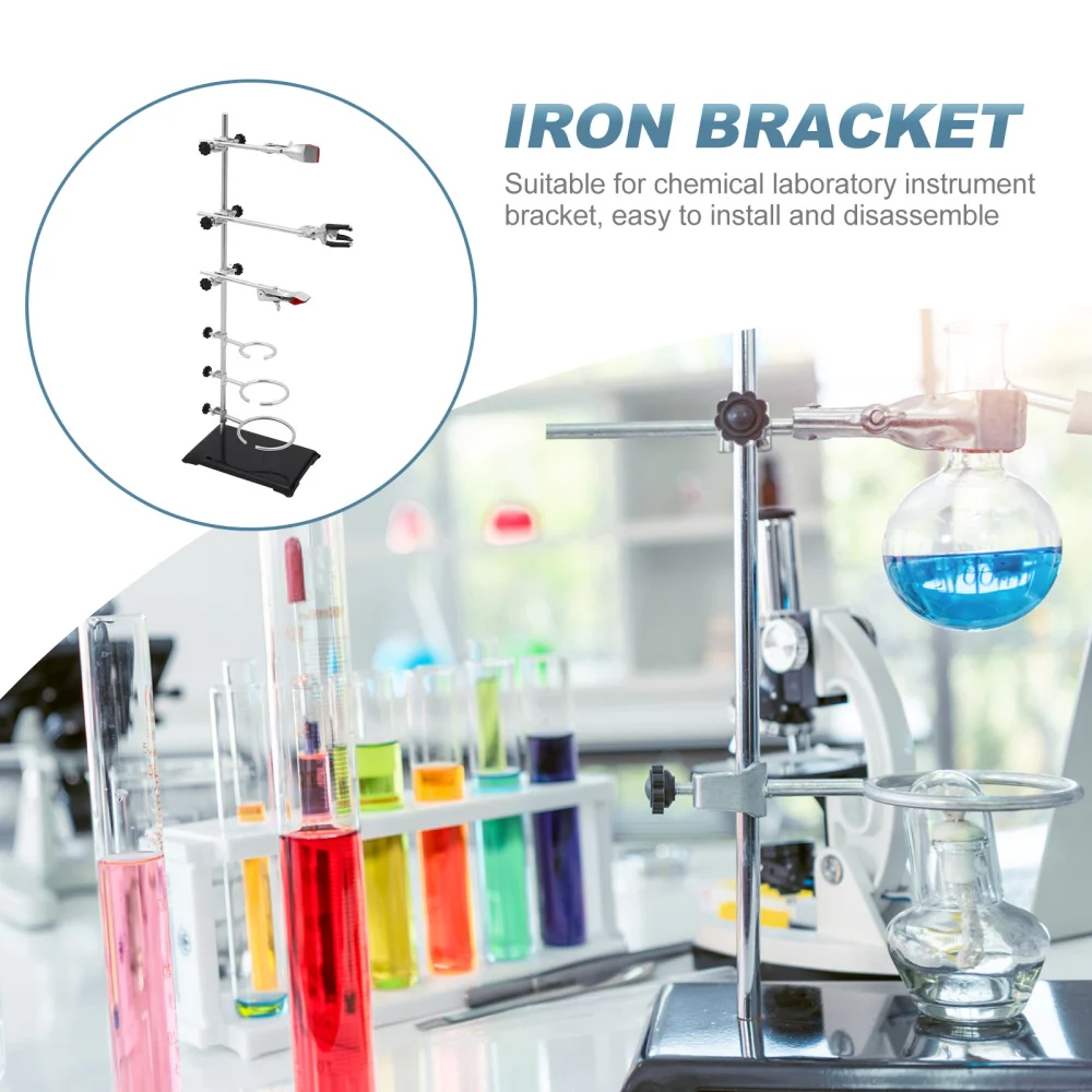 

Laboratory Retort Stands Support Portable Clamp Flask Condenser Chem Kit