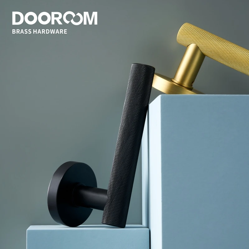 Набор дверных замков Dooroom из латуни современный золотой и черный интерьер