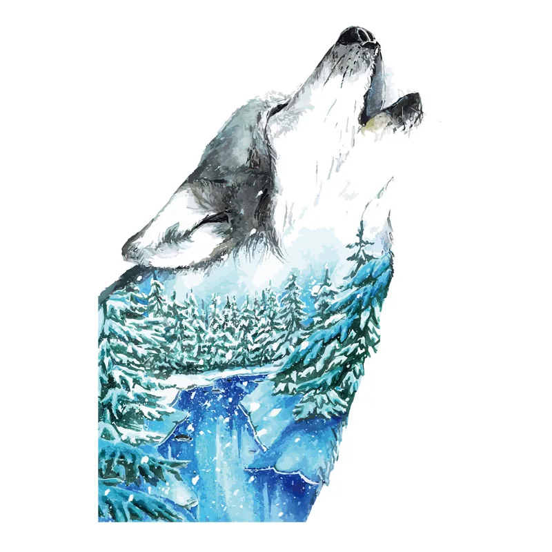 

15x10cm Forest snow mountain wolf pattern Car-Sticker Automobiles Motorcycles Window Bumper Laptop Vinyl Decal Decorative Goods