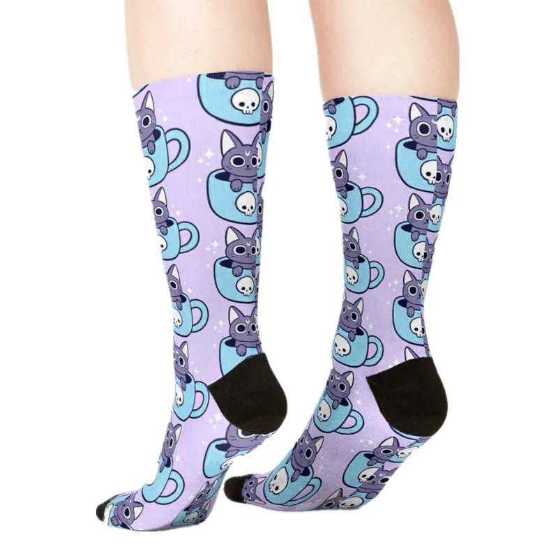 

Women's socks kawaii personality Board Games Printed Socks Woman harajuku Happy Funny Novelty cute girl gift Socks for women