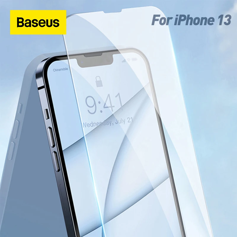 baseus 2pcs 0 3mm tempered glass film for iphone 13 mini pro max phone screen protector full glass phone front glass film 2021 free global shipping