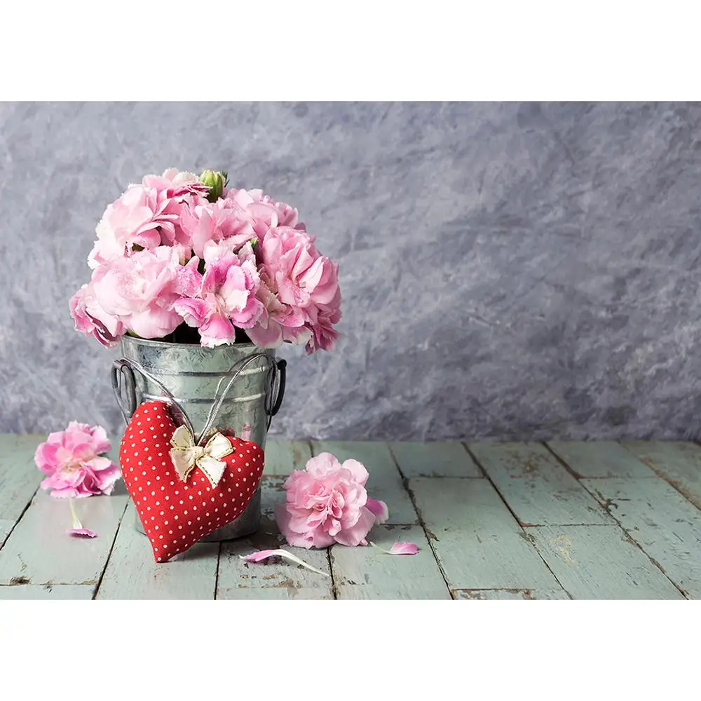 Фон для фотосъемки розовые цветы красное сердце виниловые тканевые фоны свадьбы