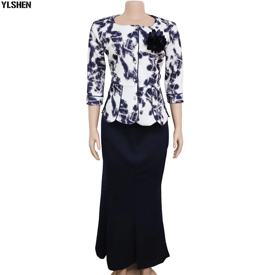 

Комплект из двух предметов, рождественские африканские платья для женщин, Дашики, длинное платье макси, базин богатая африканская одежда, п...