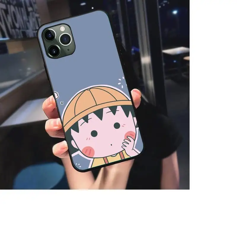 

Cartoon Chibi Maruko Chan Phone Case For iphone 7 8 plus x xr xs 11 12 mini pro max black soft nax fundas cover