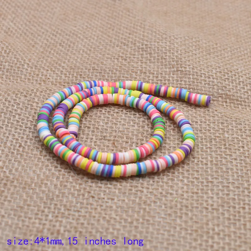 2-4mm 4x1 мм, плоские круглые бусины ручной работы круглая Полимерная глина Fimo чипованный диск свободные бусины для DIY для изготовления украшений ожерелья браслет Поиск - Цвет: 2-4mm