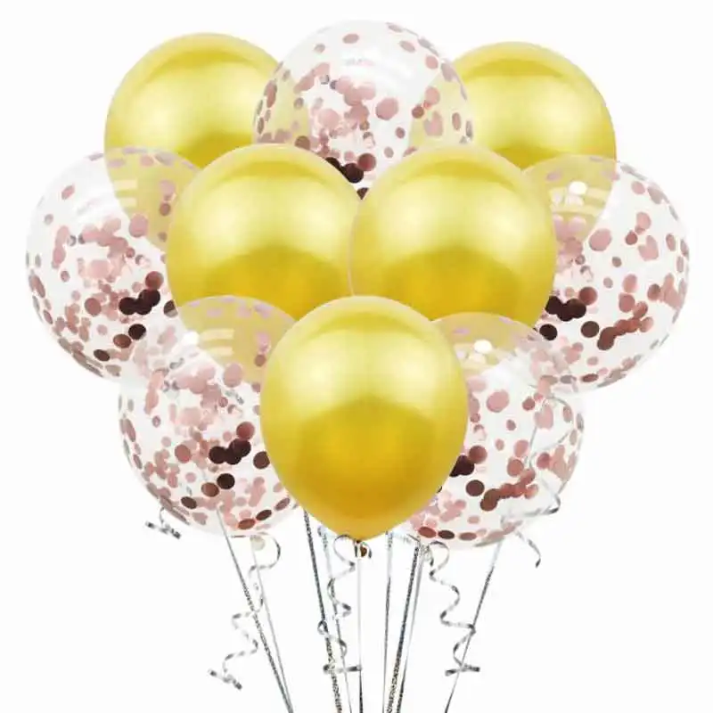 gold rose gold 10 шт./компл. 12 дюймов многоцветный конфетти латексных воздушных шаров с Свадебные украшения шары Baby Shower День рождения Праздничный Декор - Цвет: gold rose gold