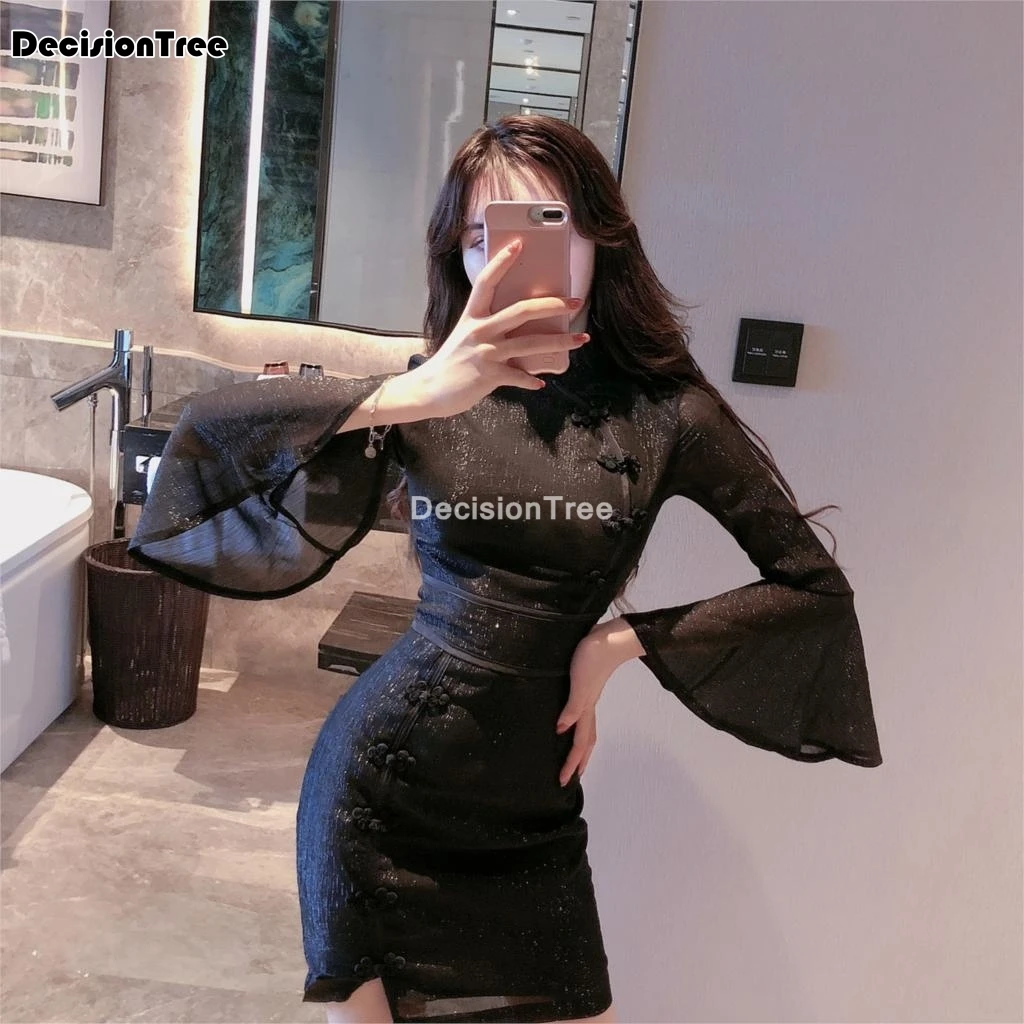 2021 китайское платье Ципао вечернее для ночного клуба женское облегающее