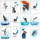 Алмазная 5D картина сделай сам, животное, стрекоза, Кит, Акула, дельфин, птица, черепаха, вышивка крестиком, искусство, домашний декор
