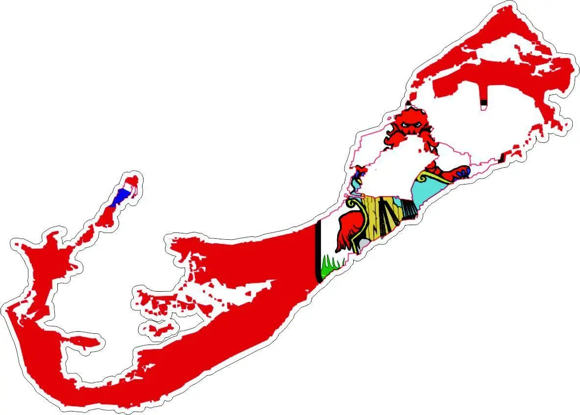 

Sticker car moto map flag vinyl outside wall decal macbbook bermudas