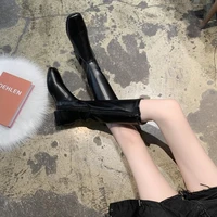 fashion winter knight boots women knee high long square heel boots retro motorcycle boots black brown 2021 new womem shoes