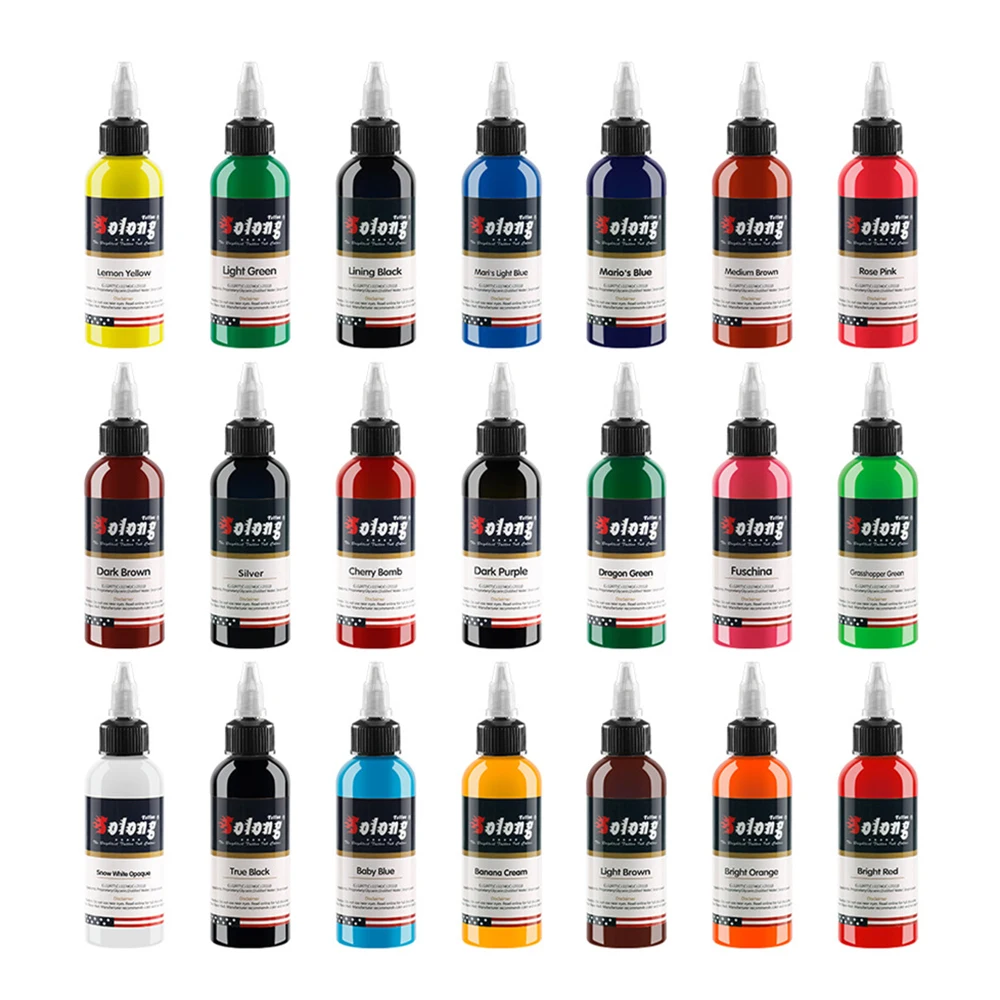 

21 Colors Eternal Tattoo Natural Plant Pigment Makeup Professional Tattoos Ink Pigment For Body Art Paint Henna tattoo Stencils