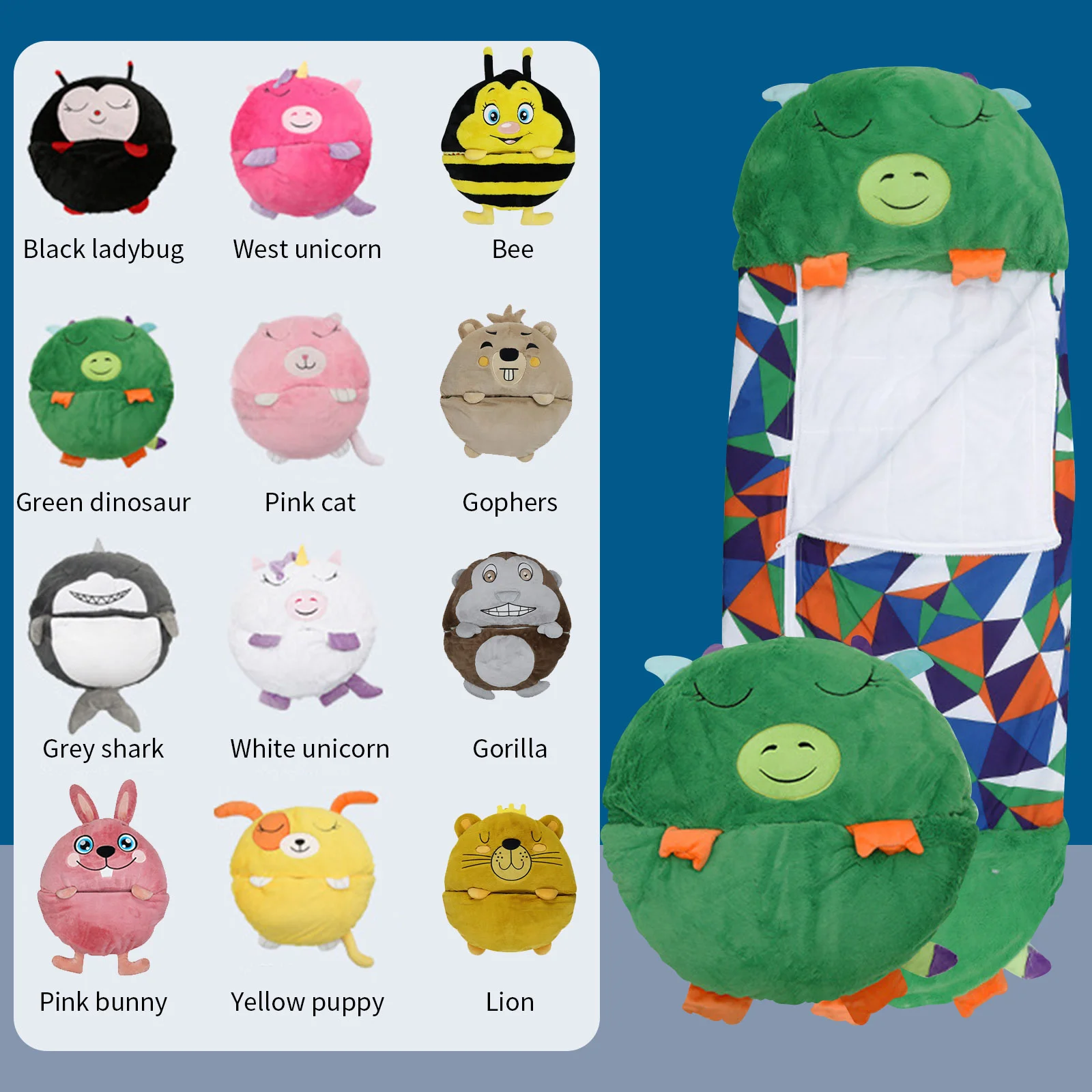 Saco de dormir de felpa para ni&ntilde;os y ni&ntilde;as, saco de dormir de dibujos animados, suave, c&aacute;lido, para regalo de cumplea&ntilde;os-0