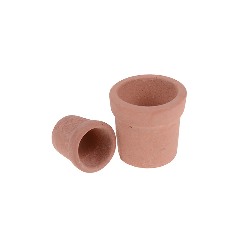 

12pcs 1/12 Miniature Accessories Mini Red clay Flowerpot Simulation Garden Flower Pot Model Toy For Dollhouse