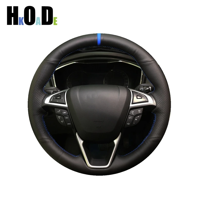 

Чехол на руль автомобиля для Ford Mondeo 2014-2020 Edge Galaxy S-Max 2015 2016 2017 2018-2020 ручная пришивка Сделай Сам искусственная кожа