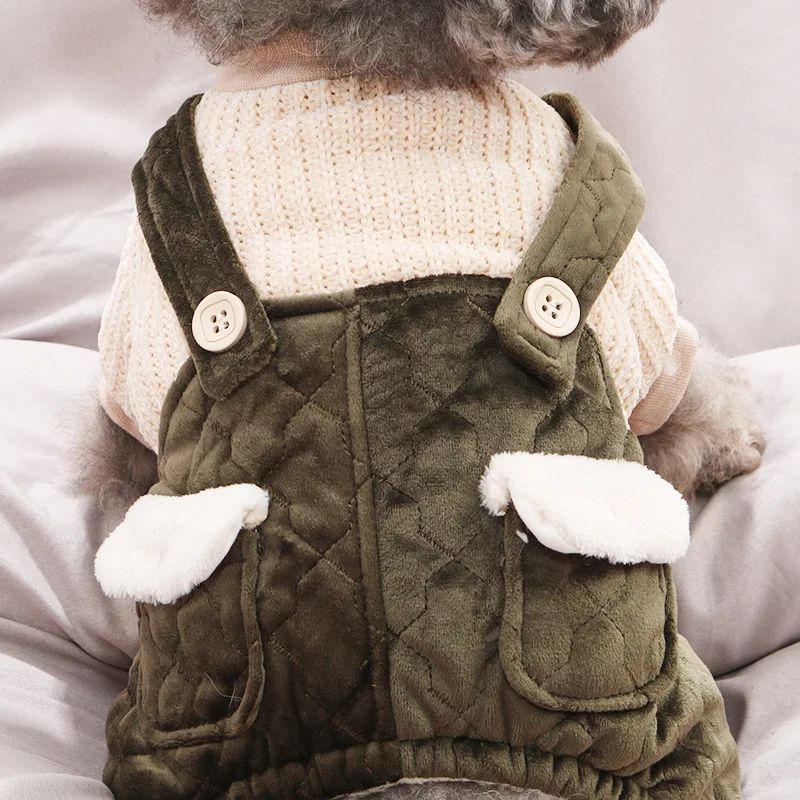

Autumn and Winter Plus Velvet Padded Pet Clothes Dog Four-legged Clothes Small Dog Teddy Bomei Winter Clothes