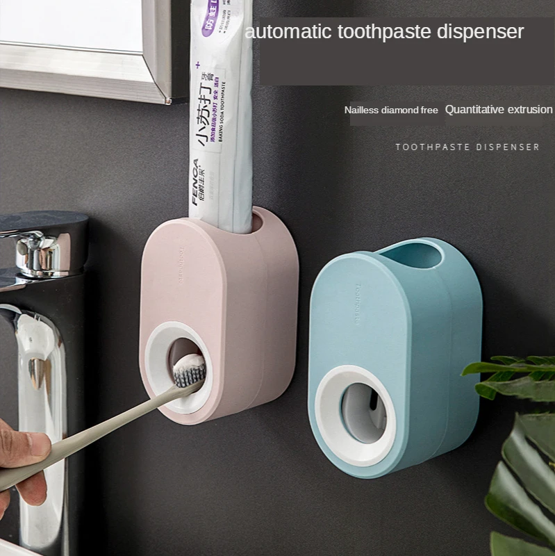 

Fully Automatic Toothpaste Dispenser Hole Punched Toothbrush Toothpaste Storage Shelf Wall Hangers Bathroom Accessories