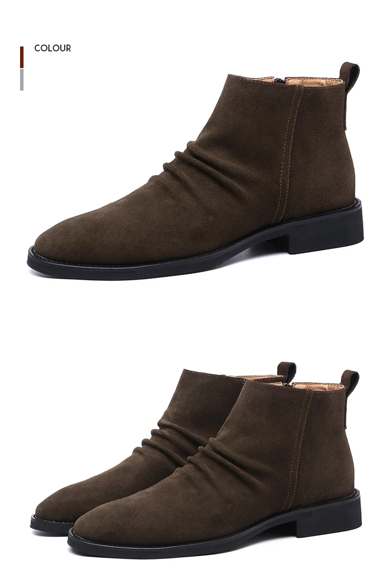 Misalwa ботинки «Челси»; мужские Ботильоны на молнии в винтажном стиле; замшевая Мужская Свадебная обувь; сезон осень-зима; botas hombre