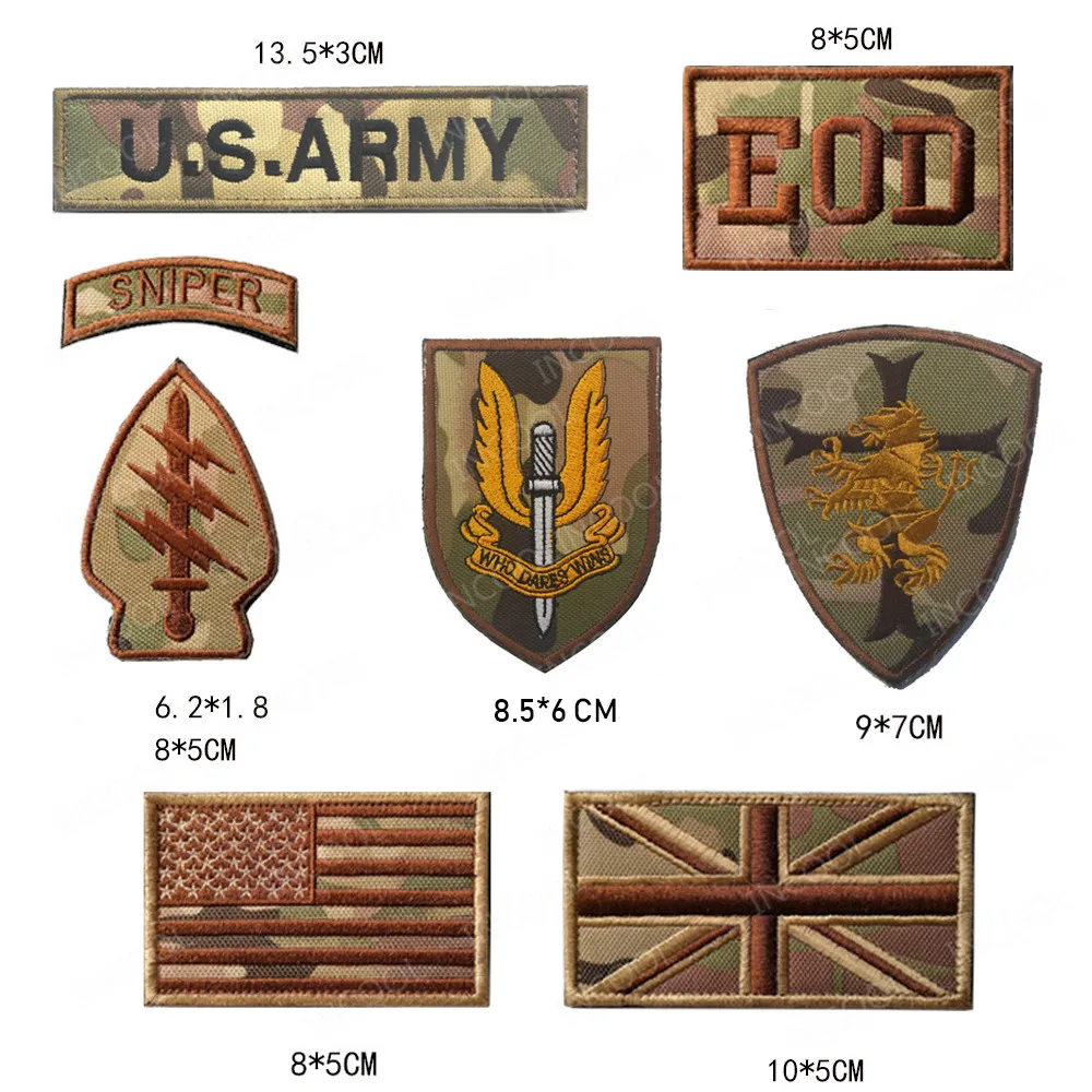 Снайпер вышитые патчи EOD армии США Тактический Военный Патч Великобритания