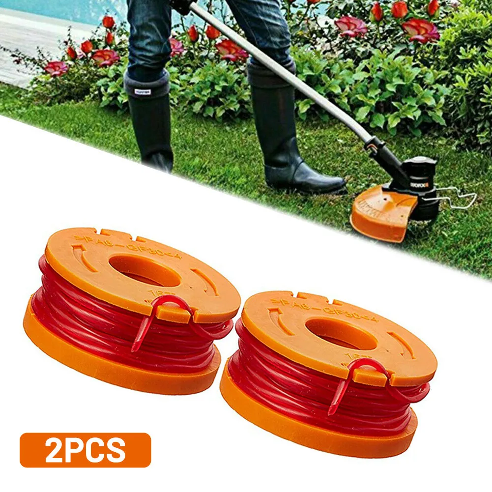 

2 Pcs Lawn Mower Trimmer Spool For WORX WG150E WA0004 Replacement Spool And Line For Grass Trimmer Noise Reduction Cutting Line