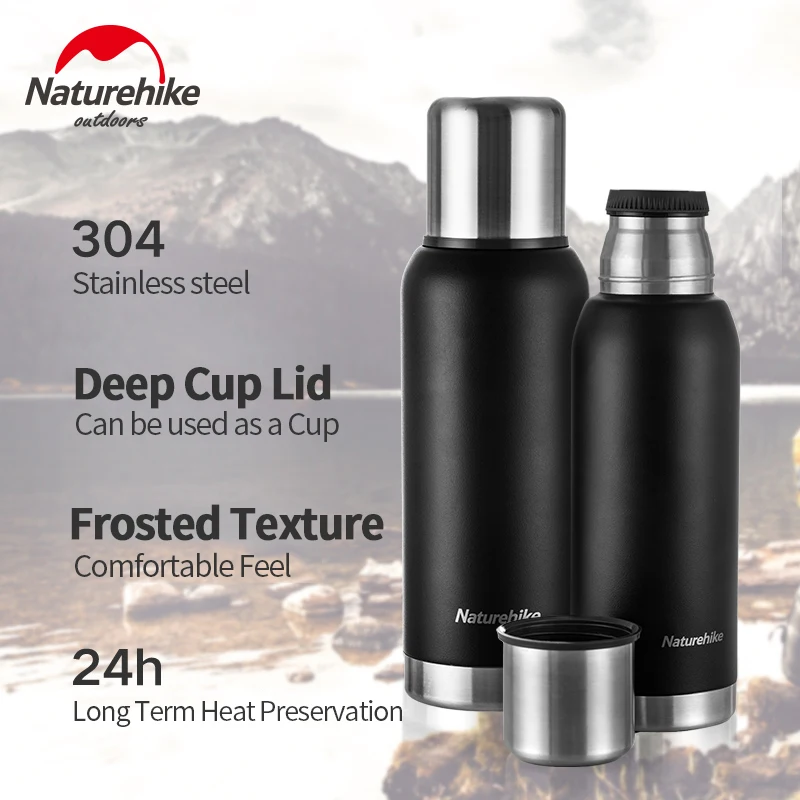 Naturehike 750 1000 мл велосипедная бутылка для воды 304 нержавеющая сталь теплая матовая