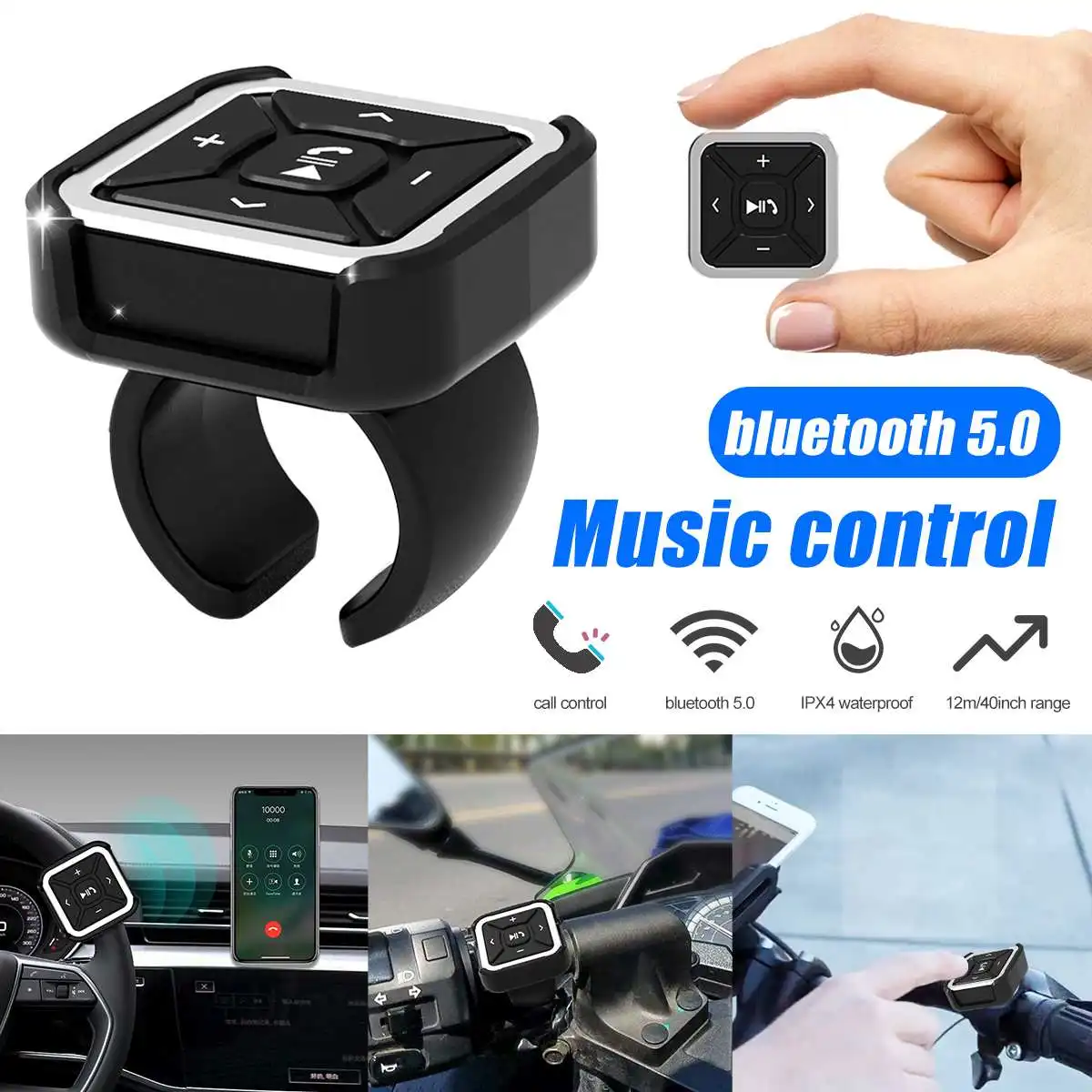 

Wireless bluetooth 5.0 Multimedia Button Remote Controller Steering Wheel Remote Control For IOS Android Phone Tablet