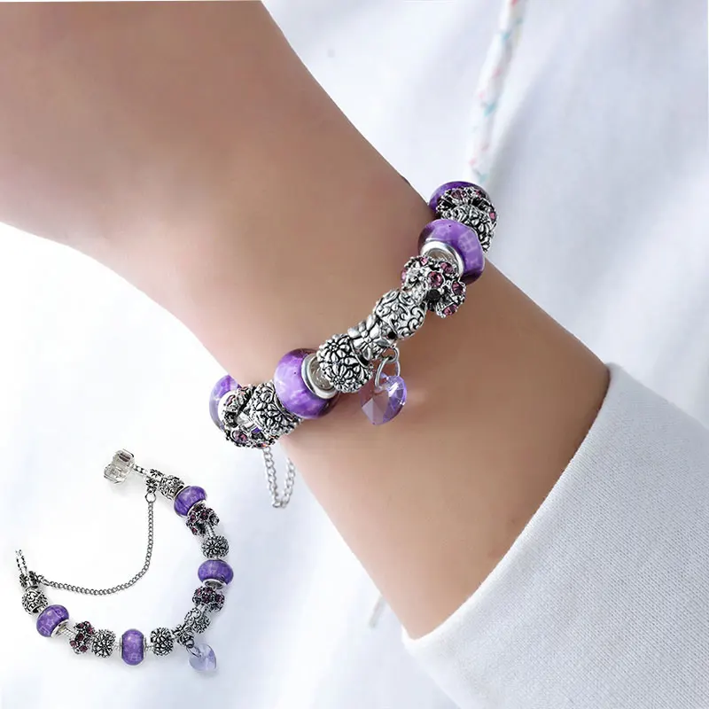 Брендовый браслет в форме сердца для женщин сделай сам бусины браслеты ювелирное