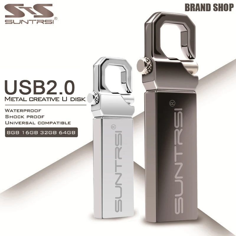 Suntrsi флеш-диск USB 2 0 металлическая Флешка 32 Гб 64 высокоскоростная