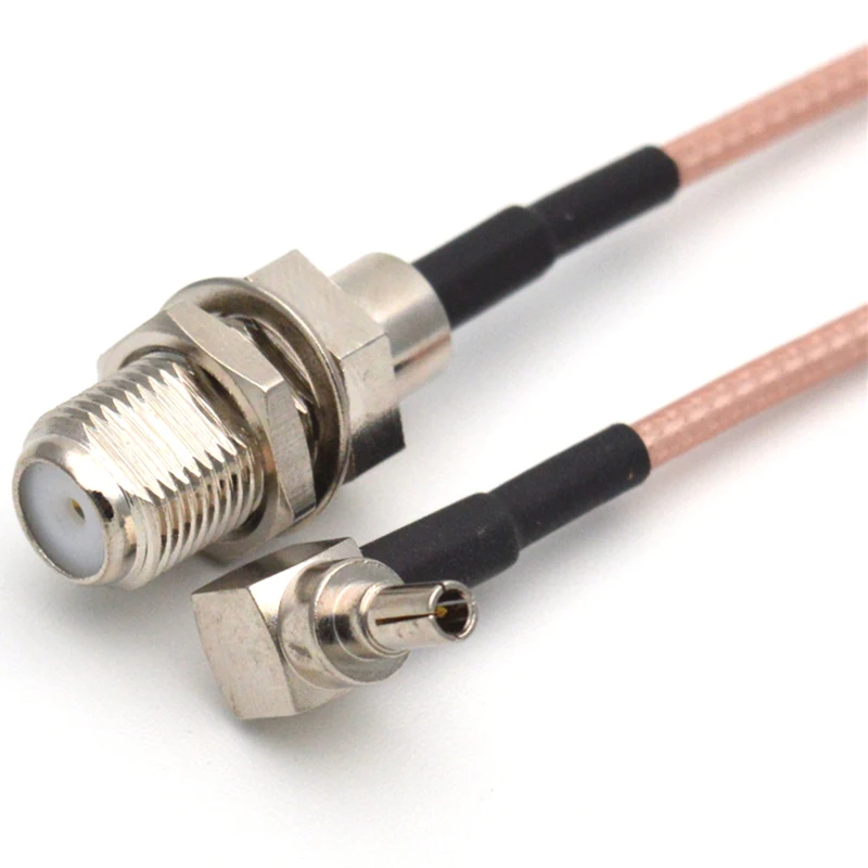 

100Pcs Lot F Type Female Jack to CRC9 Male Right Angle RG316 Pigtail Cable 20cm