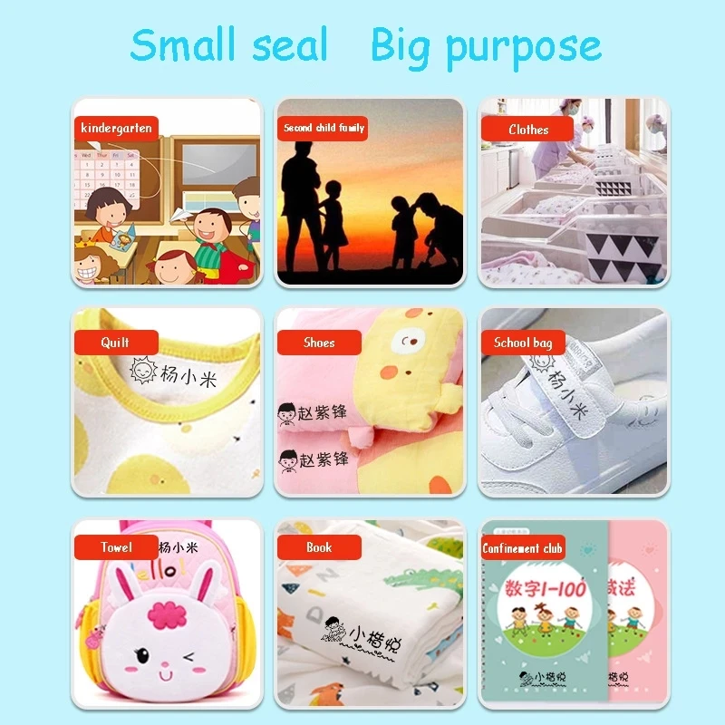 DIY Customized Name Stamp Waterproof Toy Baby Student Clothes Chapter Wash not Faded Children's Seal Customized Stamp Gifts