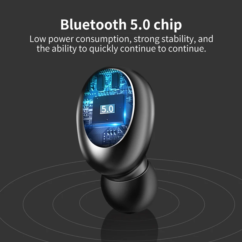 Настоящие беспроводные Bluetooth наушники-вкладыши спортивные шумоподавляющие TWS