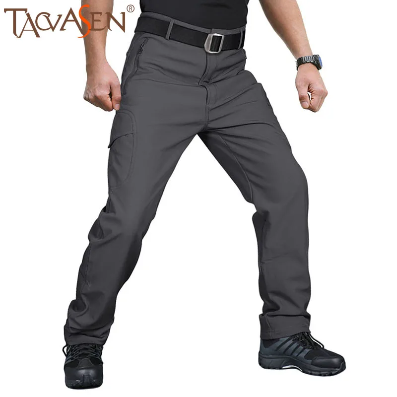TACVASEN Softshell походные брюки мужские Зимние флисовые теплые военные Tacitcal