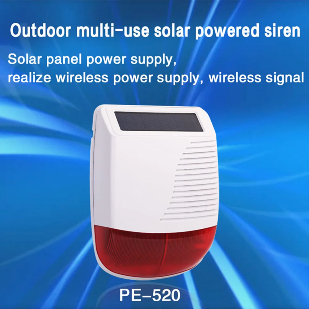 

New 433MHz Wireless light Flash Strobe Outdoor Solar Waterproof Siren for Home Burglar Wifi GSM Home Security Alarm System