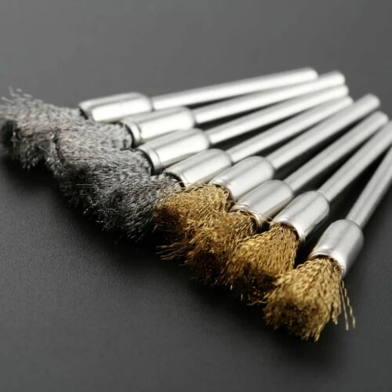 

Rotory Drill Mini Wire Brush Brushes 8mm X 5mm Brass Cup Wheel For Grinder Drill
