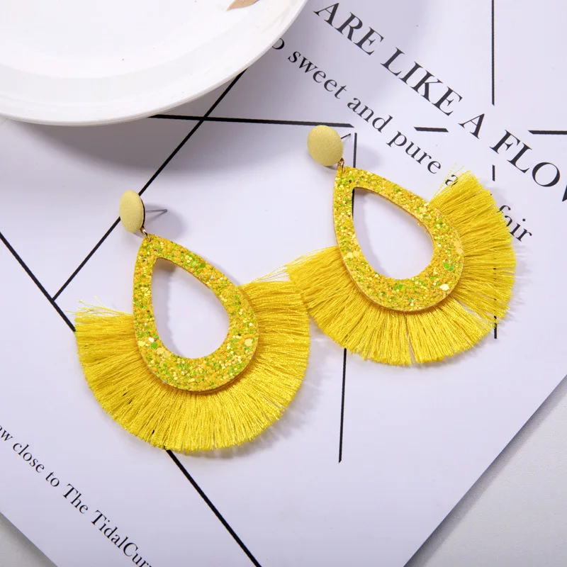 Висячие серьги с жемчугом и кристаллами длинные висячие бисером кисточками