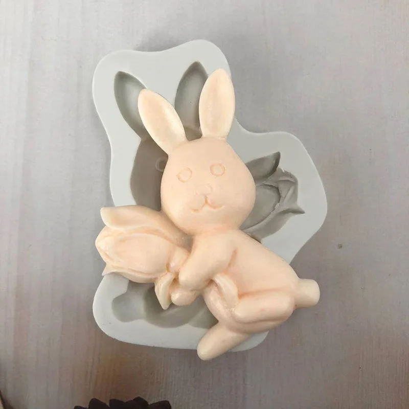 

3D Easter Egg Rabbit Silicone Mold Chocolate Mold DIY Cookies Baking Tray Pastry Fondant Cake Decoration Tools Soap Clay Mold